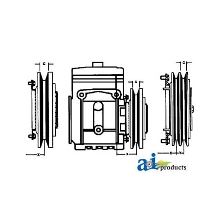 A & I Products York/ Tec. Compressor Clutch (HD), 2 Groove 7" x7.5" x3" A-600-313